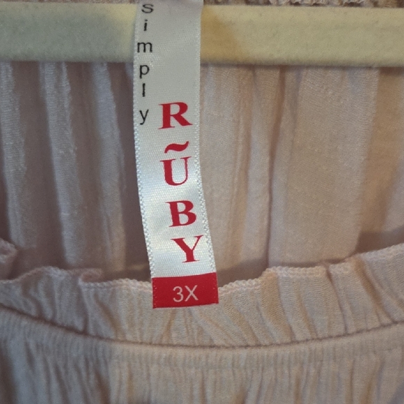 Chic Light Pink Ruffle Blouse - Picture 2 of 3